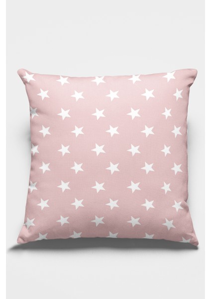 Yıldız Desenli Premium Tay Tüyü Dokuma Kumaş Çift Taraflı Kırlent Yastık Kılıfı 43X43 Cm KRL310