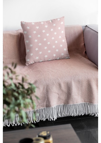 Yıldız Desenli Premium Tay Tüyü Dokuma Kumaş Çift Taraflı Kırlent Yastık Kılıfı 43X43 Cm KRL310 fiyatları
