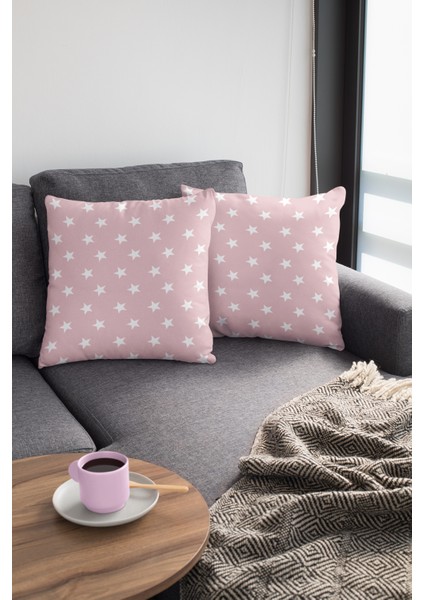 Yıldız Desenli Premium Tay Tüyü Dokuma Kumaş Çift Taraflı Kırlent Yastık Kılıfı 43X43 Cm KRL310 modelleri