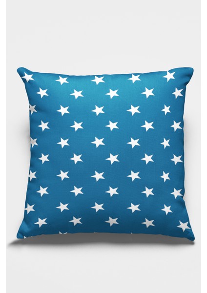 Dokuma Kumaş Premium Tay Tüyü Çift Taraflı Kırlent Yastık Kılıfı Yıldızlı Star 43X43 Cm KRL370