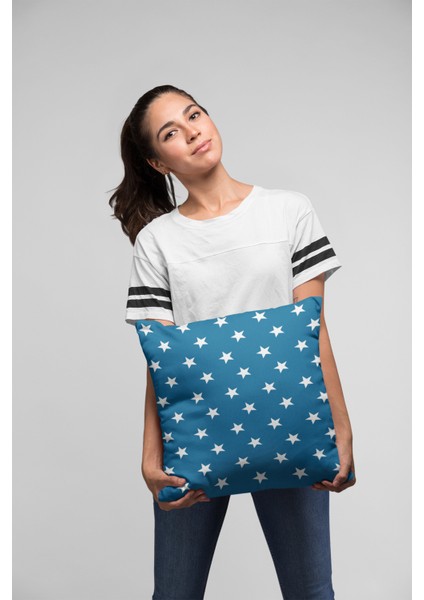 Dokuma Kumaş Premium Tay Tüyü Çift Taraflı Kırlent Yastık Kılıfı Yıldızlı Star 43X43 Cm KRL370 fırsatları