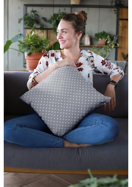 Premium Tay Tüyü Dokuma Kumaş Çift Taraflı Puanlı Kırlent Yastık Kılıfı 43X43 Cm KRL173 fırsatları