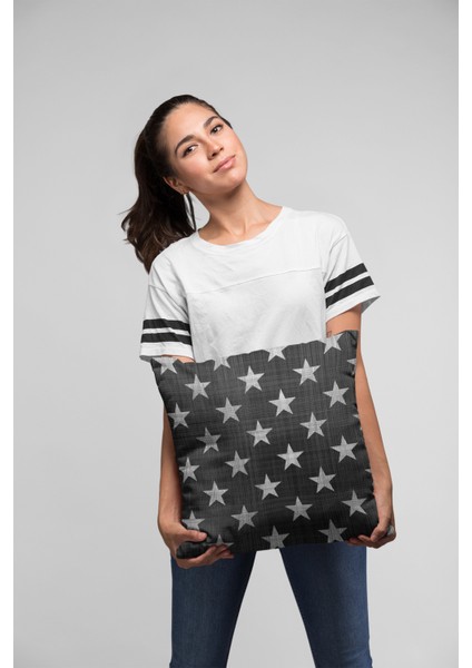 Tay Tüyü Dokuma Premium Kumaş Çift Taraflı Kırlent Yıldızlı Yastık Kılıfı 43X43 Cm KRL373 fırsatları