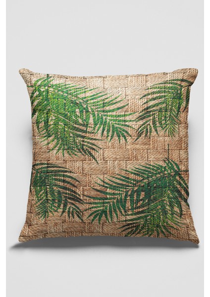 Hasır Görünümlü Dokuma Premium Tay Tüyü Kumaş Çift Taraflı Kırlent Yastık Kılıfı 43X43 Cm KRL183 fiyatları