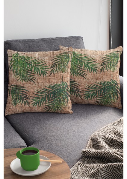 Hasır Görünümlü Dokuma Premium Tay Tüyü Kumaş Çift Taraflı Kırlent Yastık Kılıfı 43X43 Cm KRL183 modelleri