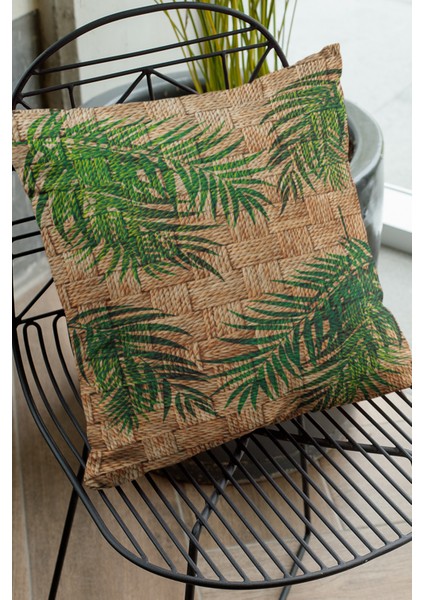 Hasır Görünümlü Dokuma Premium Tay Tüyü Kumaş Çift Taraflı Kırlent Yastık Kılıfı 43X43 Cm KRL183 fırsatları