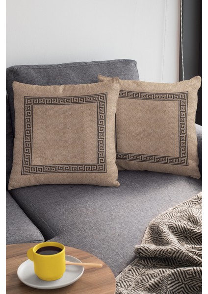 Tay Tüyü Dokuma Premium Kumaş Çift Taraflı Kırlent Hasır Görünümlü Yastık Kılıfı 43X43 Cm KRL189 modelleri