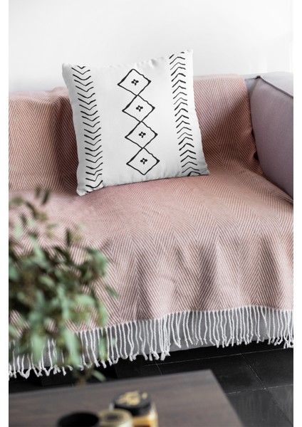 Premium Tay Tüyü Leke Tutmaz Kumaş Moroccan Çift Taraflı Kırlent Yastık Kılıfı 43X43 Cm KRL196