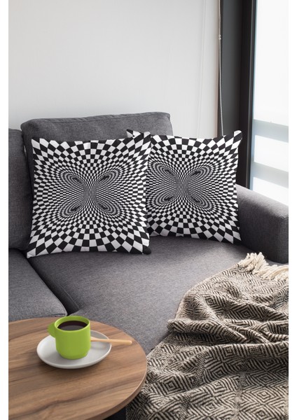 Dokuma Leke Tutmaz Premium Tay Tüyü Kumaş Çift Taraflı Kırlent Yastık Kılıfı Ilizyon 43X43 Cm KRL203