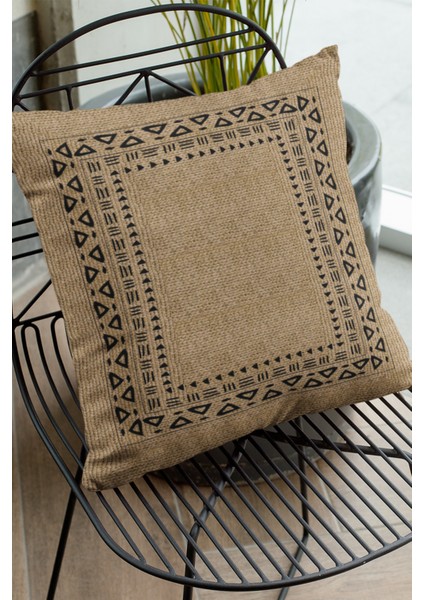 Çift Taraflı Kırlent Yastık Kılıfı Hasır Görünümlü Premium Tay Tüyü Dokuma Kumaş 43X43 Cm KRL186 fırsatları