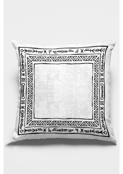 Çift Taraflı Kırlent Yastık Kılıfı Bohem Dokuma Premium Tay Tüyü Kumaş 43X43 Cm KRL218