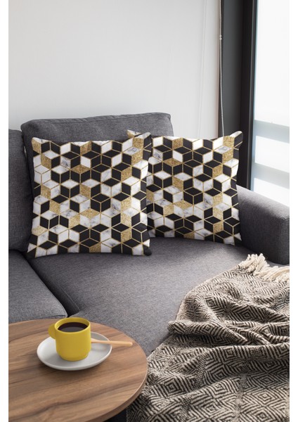 Premium Tay Tüyü Dokuma Kumaş Çift Taraflı Petek Kırlent Yastık Kılıfı 43X43 Cm KRL268