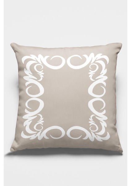 Çift Taraflı Kırlent Yastık Kılıfı Sarmal Çerçeveli Dokuma Premium Tay Tüyü Kumaş 43X43 Cm KRL386 fiyatları