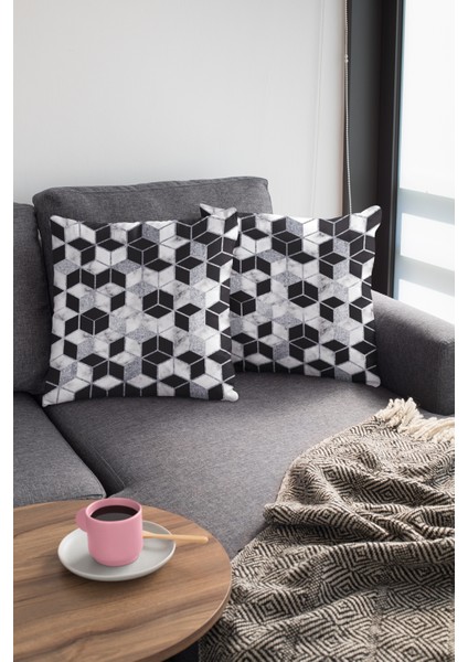 Tay Tüyü Dokuma Premium Kumaş Çift Taraflı Kırlent Petek Yastık Kılıfı 43X43 Cm KRL269 modelleri