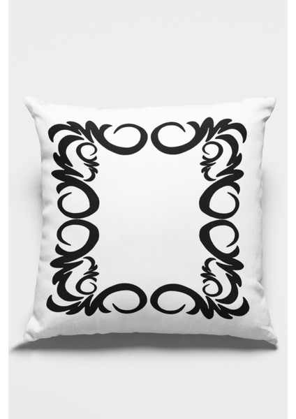 Tay Tüyü Dokuma Premium Kumaş Çift Taraflı Kırlent Yastık Kılıfı Sarmal Çerçeveli 43X43 Cm KRL317 fiyatları