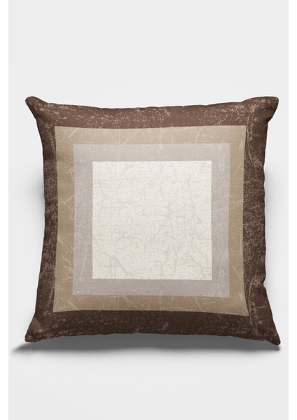 Klasik Çerçeveli Kırlent Yastık Kılıfı Premium Tay Tüyü Dokuma Kumaş Çift Taraflı 43X43 Cm KRL342