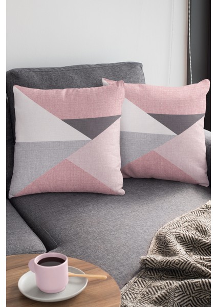 Tay Tüyü Premium Leke Tutmaz Kumaş Çift Taraflı Geometrik Kırlent Yastık Kılıfı 43X43 Cm KRL390 modelleri