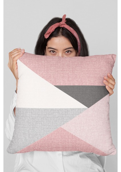 Tay Tüyü Premium Leke Tutmaz Kumaş Çift Taraflı Geometrik Kırlent Yastık Kılıfı 43X43 Cm KRL390 fırsatları