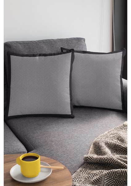 Balık Sırtı Kırlent Yastık Kılıfı Premium Tay Tüyü Dokuma Kumaş Çift Taraflı 43X43 Cm KRL349