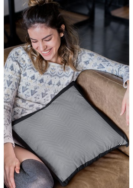 Balık Sırtı Kırlent Yastık Kılıfı Premium Tay Tüyü Dokuma Kumaş Çift Taraflı 43X43 Cm KRL349 fırsatları