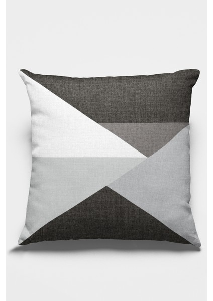 Premium Tay Tüyü Leke Tutmaz Kumaş Geometrik Çift Taraflı Kırlent Yastık Kılıfı 43X43 Cm KRL347