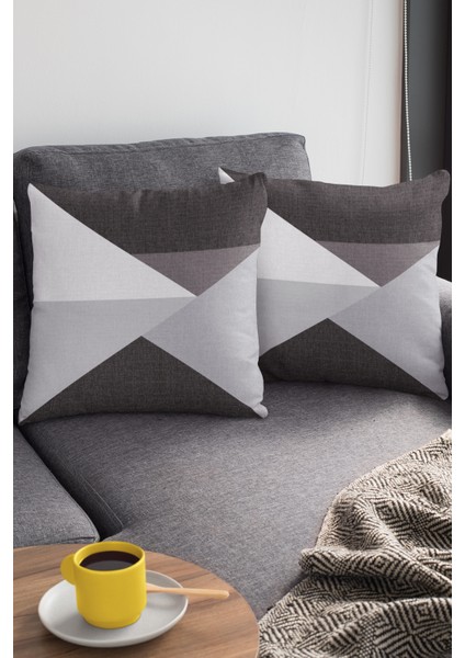Premium Tay Tüyü Leke Tutmaz Kumaş Geometrik Çift Taraflı Kırlent Yastık Kılıfı 43X43 Cm KRL347 modelleri