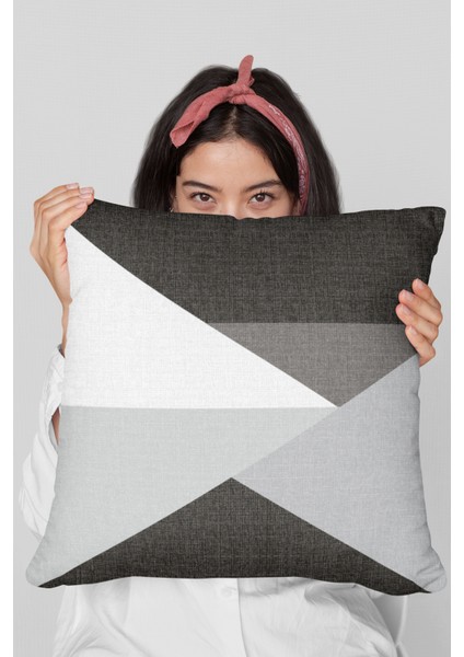 Premium Tay Tüyü Leke Tutmaz Kumaş Geometrik Çift Taraflı Kırlent Yastık Kılıfı 43X43 Cm KRL347 fırsatları