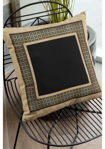 Çift Taraflı Kırlent Yastık Kılıfı Zincir Çerçeveli Dokuma Premium Tay Tüyü Kumaş 43X43 Cm KRL395 fiyatları