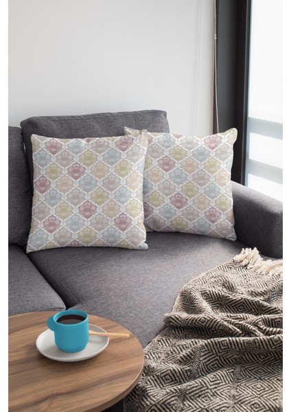 Tay Tüyü Dokuma Premium Kumaş Çift Taraflı Kırlent Damask Yastık Kılıfı 43X43 Cm KRL416