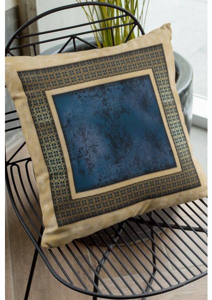 Tay Tüyü Dokuma Premium Kumaş Çift Taraflı Kırlent Yastık Kılıfı Zincir Çerçeveli 43X43 Cm KRL394 fiyatları