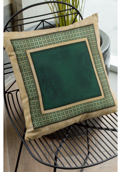 Premium Tay Tüyü Dokuma Kumaş Zincir Çerçeveli Çift Taraflı Kırlent Yastık Kılıfı 43X43 Cm KRL396 fiyatları