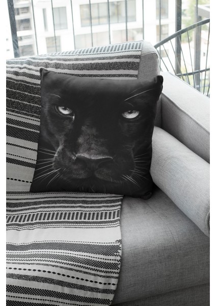 Premium Tay Tüyü Dokuma Kumaş Çift Taraflı Jaguar Kırlent Yastık Kılıfı 43X43 Cm KRL415 fiyatları