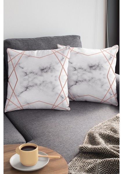 Tay Tüyü Dokuma Premium Kumaş Çift Taraflı Kırlent Yastık Kılıfı Prizma 43X43 Cm KRL420 modelleri