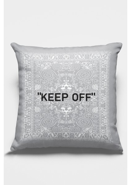 Premium Tay Tüyü Dokuma Keep Off Kumaş Çift Taraflı Kırlent Yastık Kılıfı 43X43 Cm KRL452