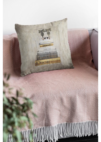 Modern Premium Tay Tüyü Dokuma Kumaş Çift Taraflı Moda Kırlent Yastık Kılıfı 43X43 Cm KRL876 fırsatları