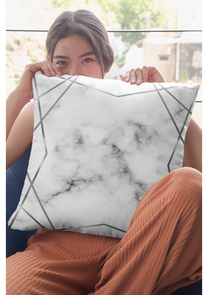 Premium Tay Tüyü Dokuma Kumaş Prizma Çift Taraflı Kırlent Yastık Kılıfı 43X43 Cm KRL422 fırsatları