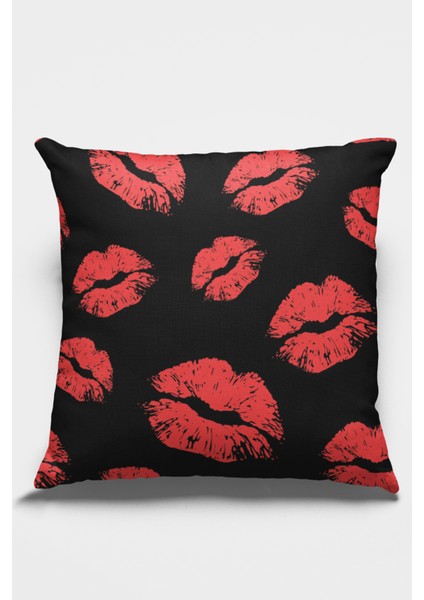 Kiss Öpücük Dokuma Premium Tay Tüyü Kumaş Çift Taraflı Kırlent Yastık Kılıfı 43X43 Cm KRL439