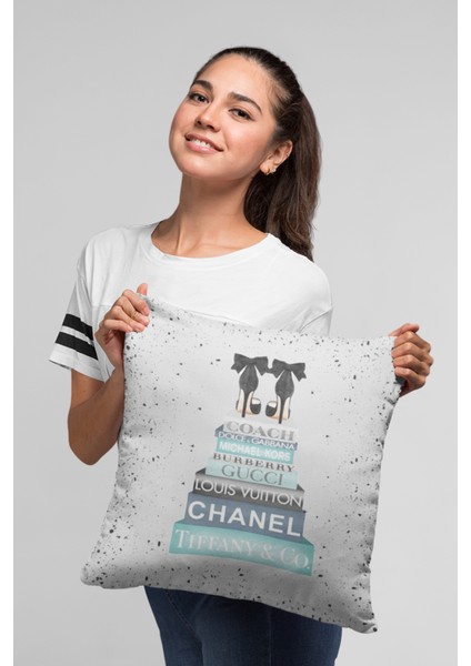 Modern Premium Tay Tüyü Dokuma Kumaş Çift Taraflı Moda Kırlent Yastık Kılıfı 43X43 Cm KRL880