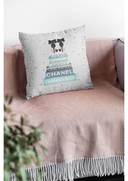 Modern Premium Tay Tüyü Dokuma Kumaş Çift Taraflı Moda Kırlent Yastık Kılıfı 43X43 Cm KRL880