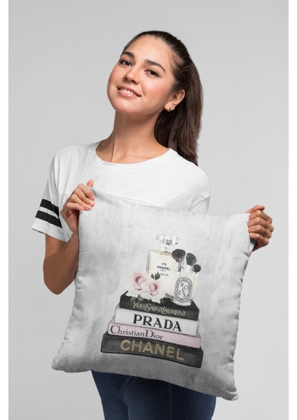 Modern Premium Tay Tüyü Dokuma Kumaş Çift Taraflı Moda Kırlent Yastık Kılıfı 43X43 Cm KRL885