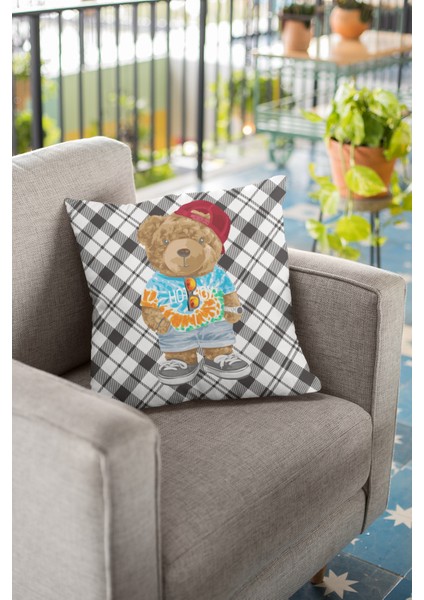 Dokuma Kumaş Premium Tay Tüyü Çift Taraflı Mr. Teddy Bear Kırlent Yastık Kılıfı 43X43 Cm KRL919 fiyatları