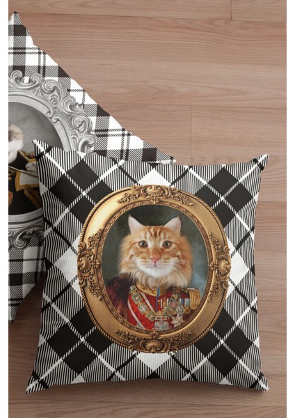 Premium Kıyafetli Hayvanlar Kedi Tay Tüyü Dokuma Kumaş Çift Taraflı Kırlent Kılıfı 43X43 Cm KRL932 fiyatları