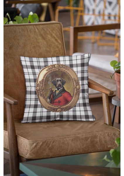 Premium Kıyafetli Hayvanlar Köpek Tay Tüyü Dokuma Kumaş Çift Taraflı Kırlent Kılıfı 43X43 Cm KRL940 fiyatları