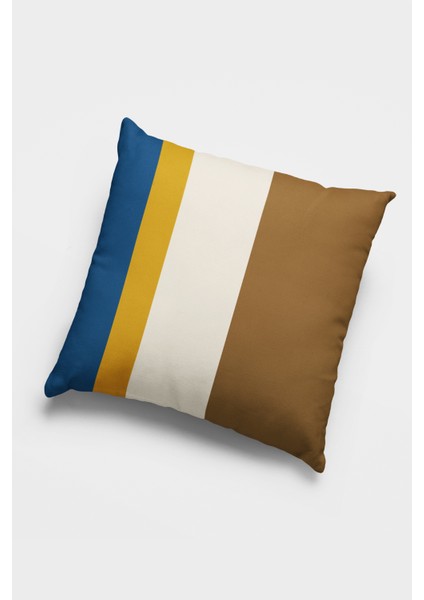 Tay Tüyü Dokuma Sade Çizgili Premium Kumaş Çift Taraflı Kırlent Yastık Kılıfı 43X43 Cm KRL969