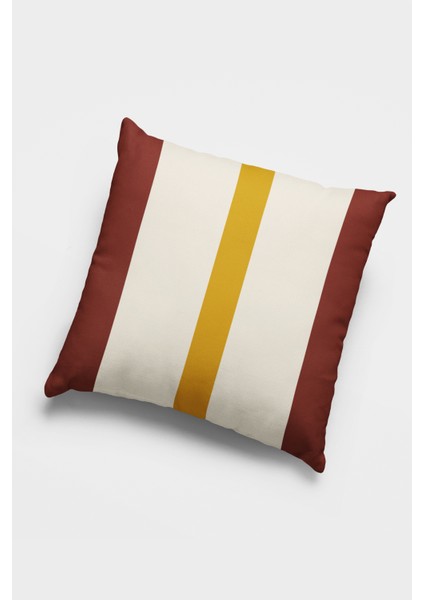 Premium Sade Çizgili Tay Tüyü Dokuma Kumaş Çift Taraflı Kırlent Yastık Kılıfı 43X43 Cm KRL975