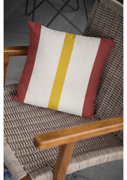 Premium Sade Çizgili Tay Tüyü Dokuma Kumaş Çift Taraflı Kırlent Yastık Kılıfı 43X43 Cm KRL975