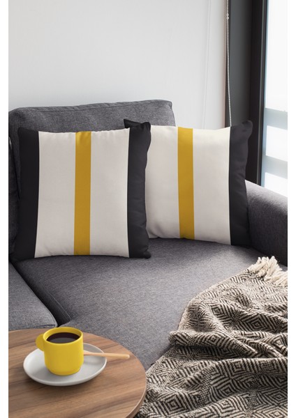Premium Tay Tüyü Dokuma Kumaş Çift Taraflı Sade Çizgili Kırlent Yastık Kılıfı 43X43 Cm KRL976 fırsatları