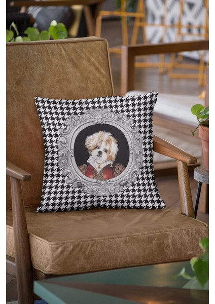 Premium Tay Tüyü Çift Taraflı Kırlent Kıyafetli Hayvanlar Köpek Kılıfı Dokuma Kumaş 43X43 Cm KRL937 fiyatları