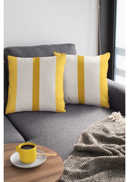 Dokuma Premium Tay Tüyü Kumaş Sade Çizgili Çift Taraflı Kırlent Yastık Kılıfı 43X43 Cm KRL970 fırsatları