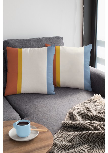 Premium Tay Tüyü Sade Çizgili Çift Taraflı Kırlent Yastık Kılıfı Dokuma Kumaş 43X43 Cm KRL972 fırsatları